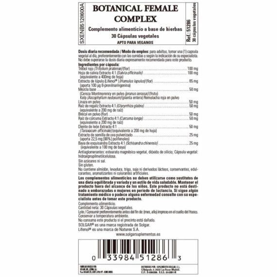 Botanical Female Complex C Psulas Veganas Cero Residuo Tienda