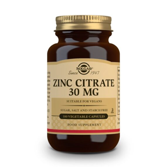 Citrato de Zinc 30 mg - 100 Cápsulas Veganas