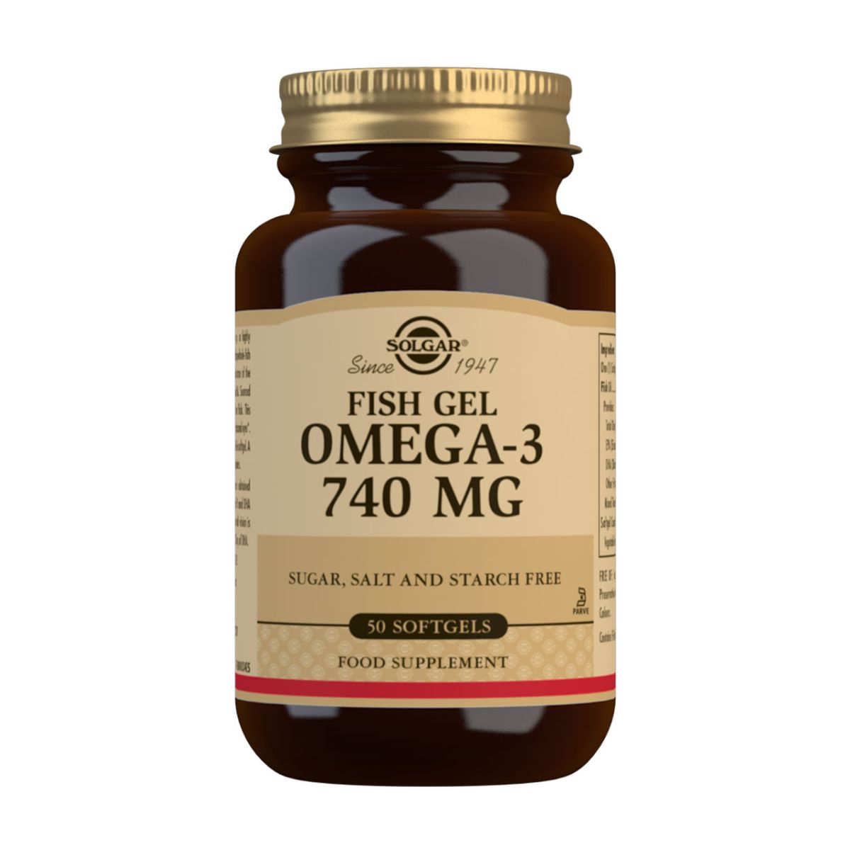 Gel de Pescado Omega 3 – 740 mg – 50 Cápsulas Blandas