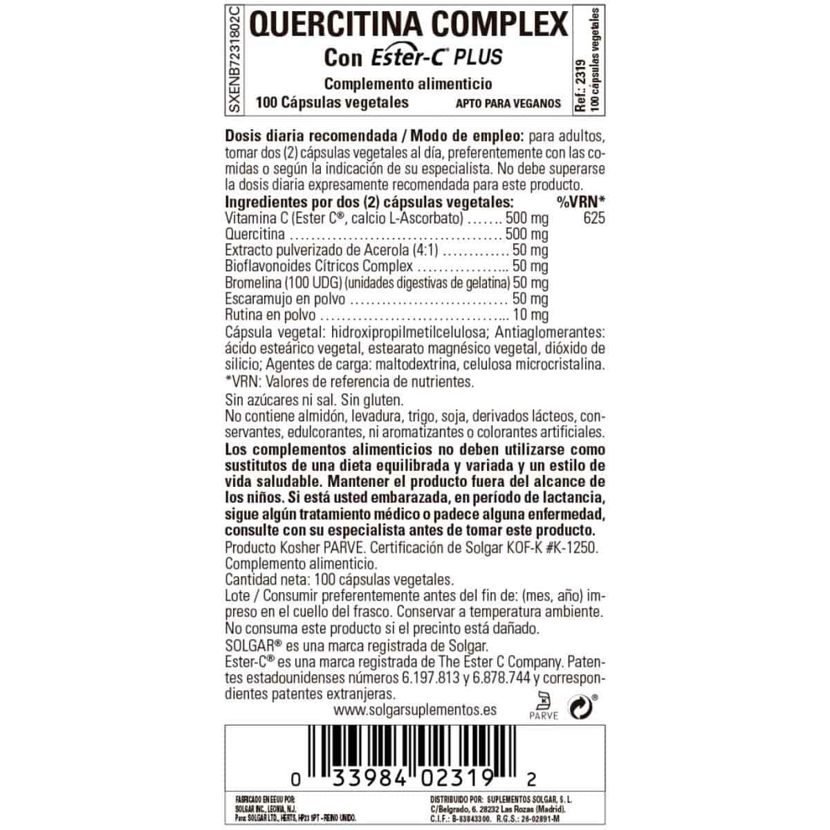 Quercitina Complex – 100 Cápsulas Veganas